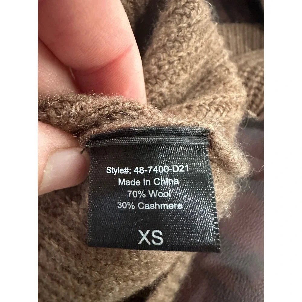 Jenni Kayne‎ Everyday Cardigan Brown Wool Cashmere V-Neck Sweater XS 48-7400-D21